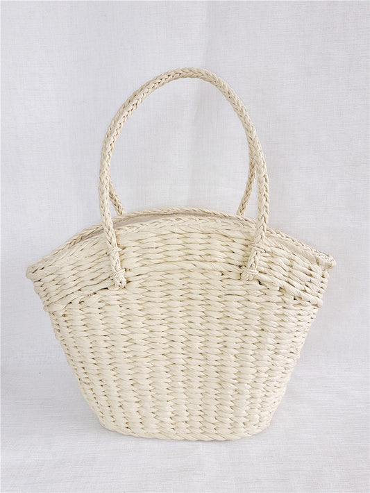 Handmade crochet straw knit woven summer bag for women from the summer collection