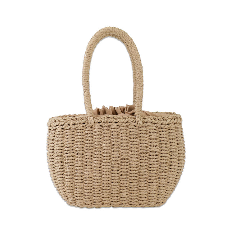Handmade crochet straw knit woven summer bag for women from the summer collection
