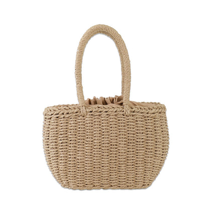 Handmade crochet straw knit woven summer bag for women from the summer collection