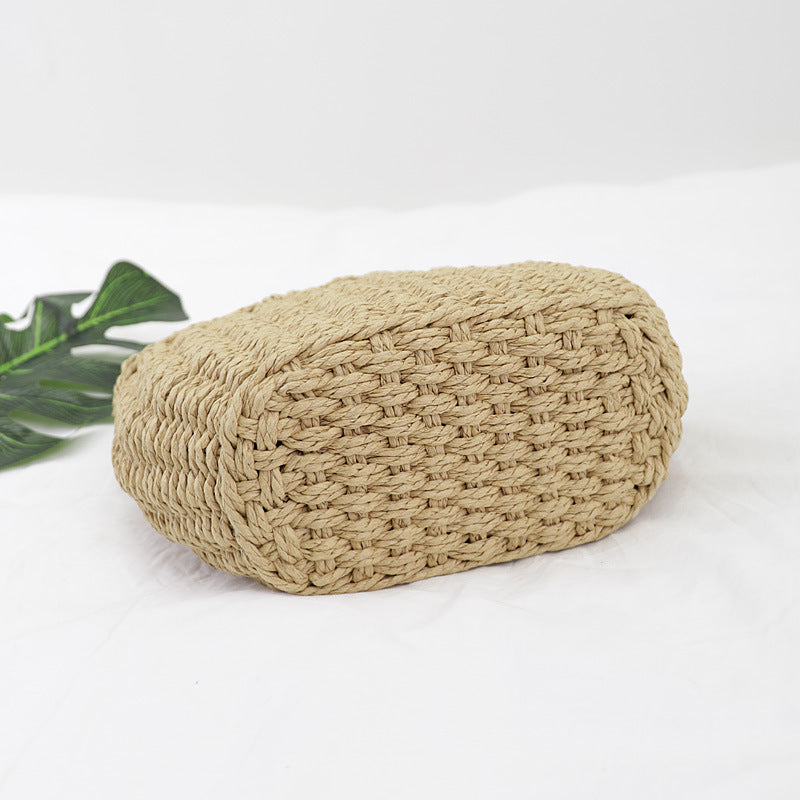 Handmade crochet straw knit woven summer bag for women from the summer collection