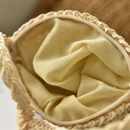 Handmade crochet straw knit woven summer bag for women from the summer collection