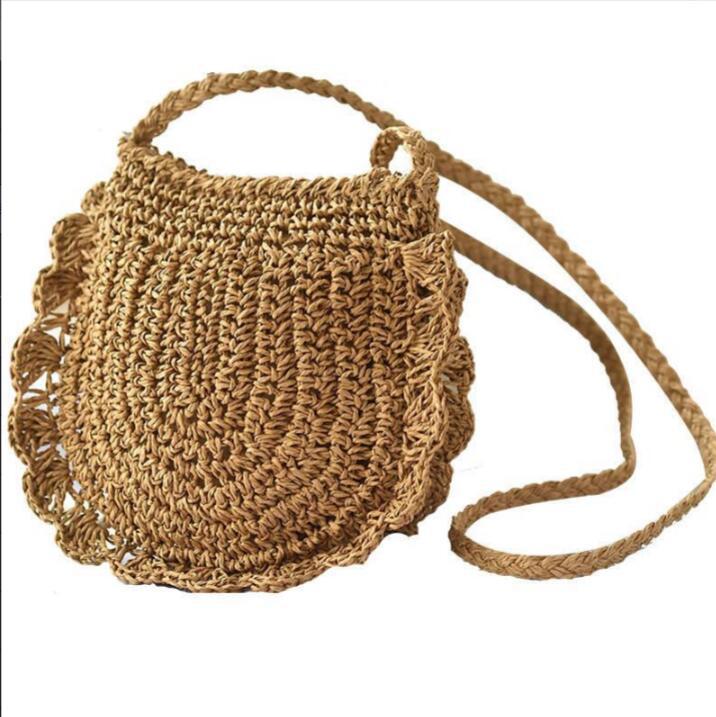 Handmade crochet straw knit woven summer bag for women from the summer collection