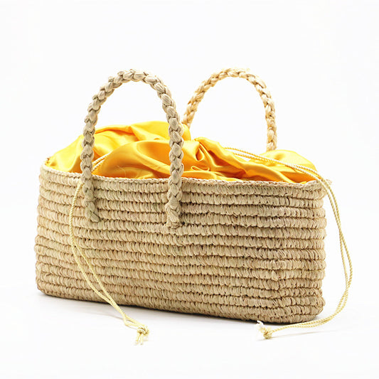 Handmade crochet straw knit woven summer bag for women from the summer collection