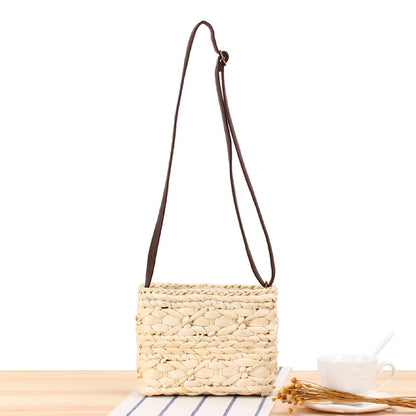 Handmade crochet straw knit woven summer bag for women from the summer collection