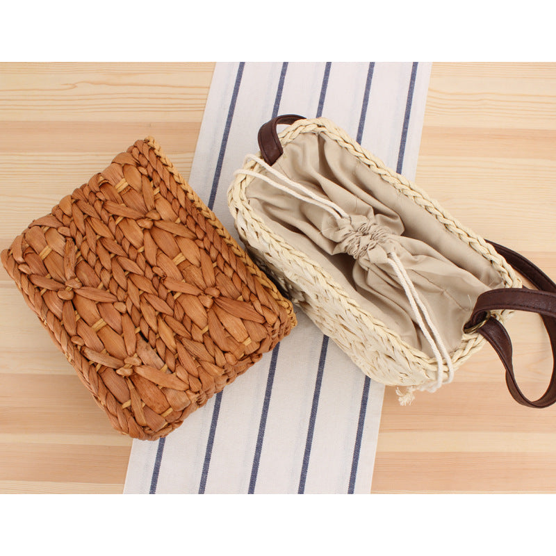 Handmade crochet straw knit woven summer bag for women from the summer collection