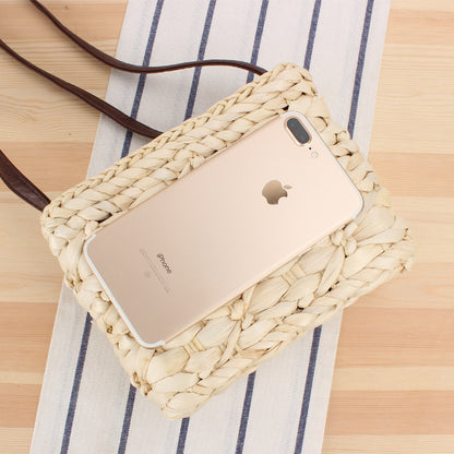 Handmade crochet straw knit woven summer bag for women from the summer collection
