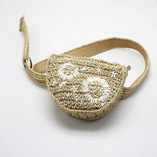Handmade crochet straw knit woven summer bag for women from the summer collection