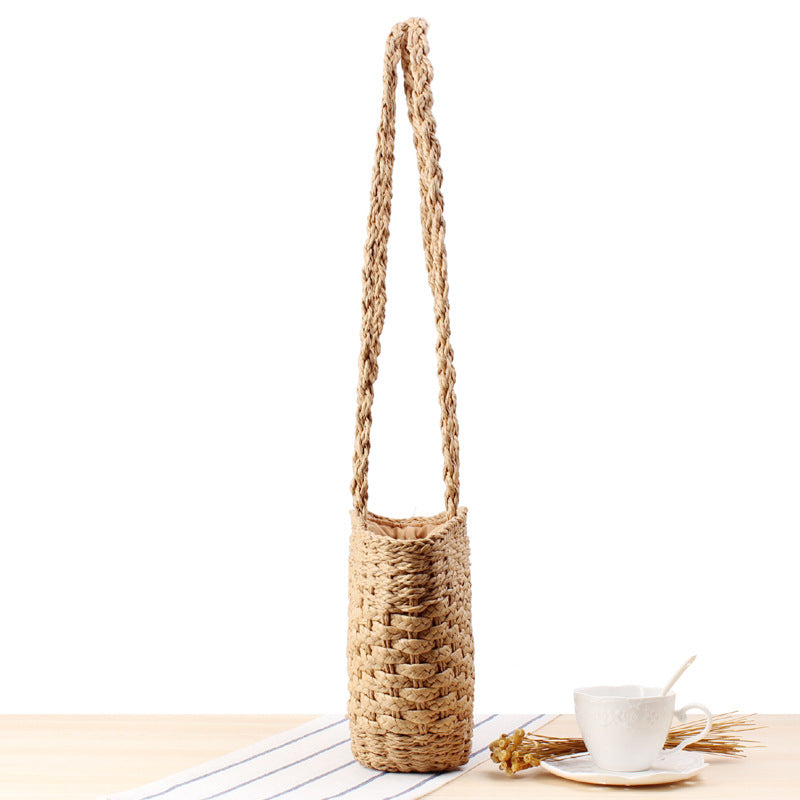 Handmade crochet straw knit woven summer bag for women from the summer collection