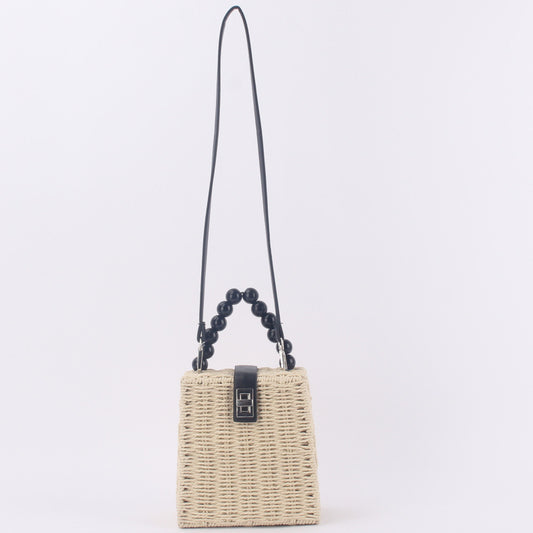 Handmade crochet straw knit woven summer bag for women from the summer collection