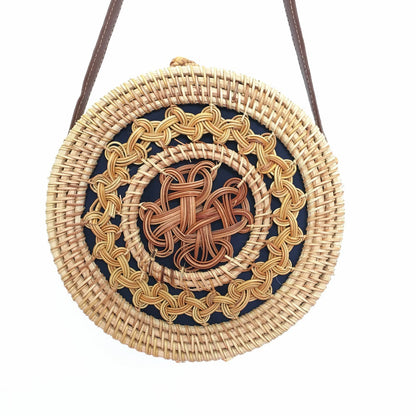 Handmade crochet straw knit woven summer bag for women from the summer collection