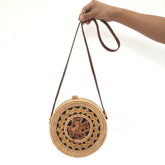 Handmade crochet straw knit woven summer bag for women from the summer collection