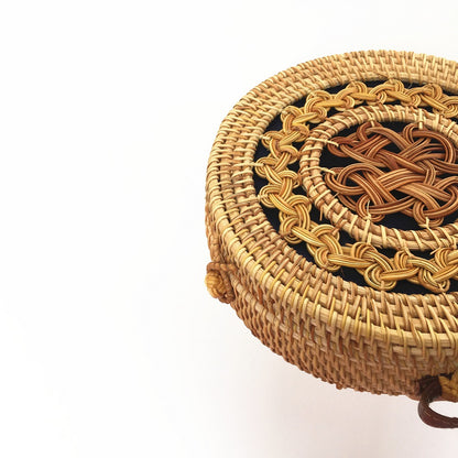 Handmade crochet straw knit woven summer bag for women from the summer collection