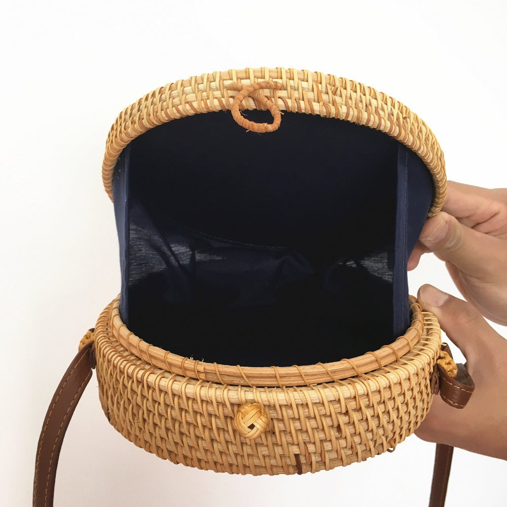 Handmade crochet straw knit woven summer bag for women from the summer collection