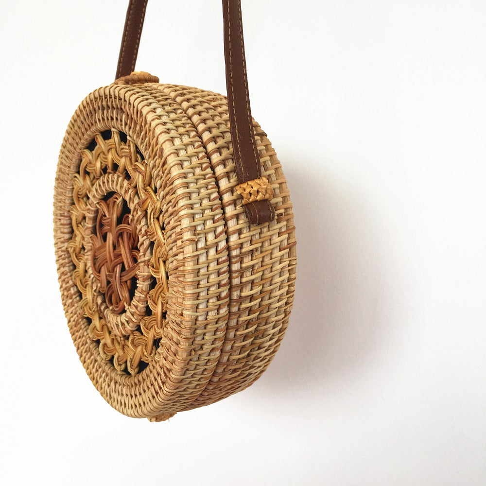 Handmade crochet straw knit woven summer bag for women from the summer collection