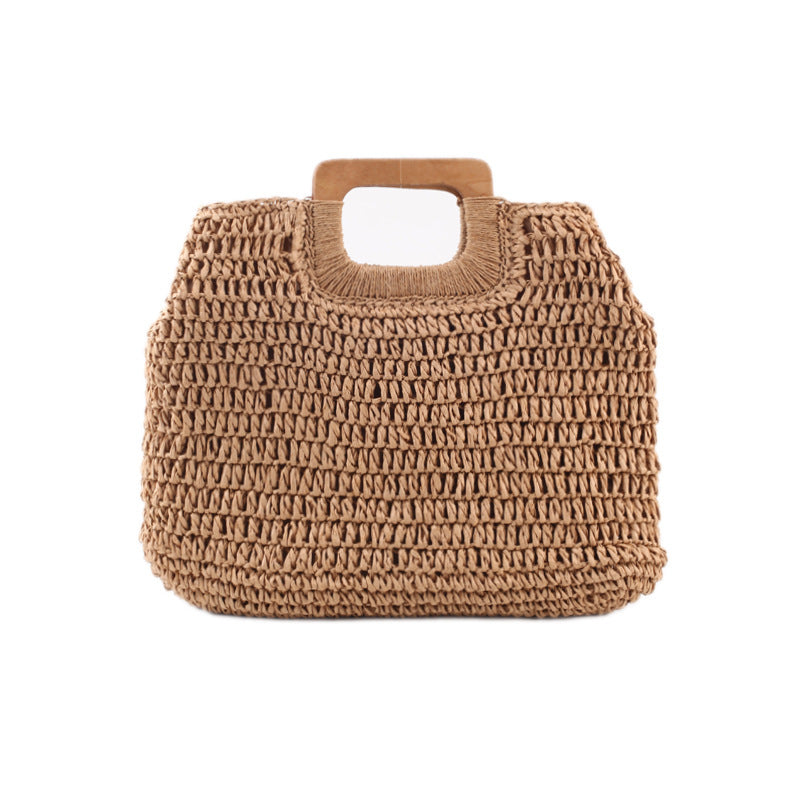 Handmade crochet straw knit woven summer bag for women from the summer collection