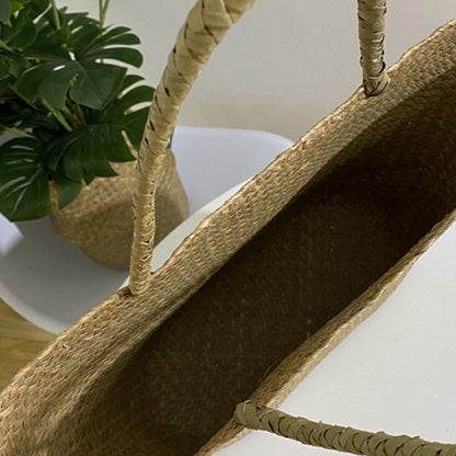 Handmade crochet straw knit woven summer bag for women from the summer collection