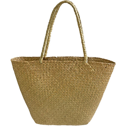 Handmade crochet straw knit woven summer bag for women from the summer collection