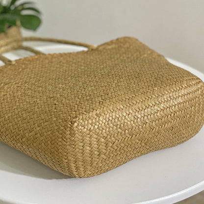 Handmade crochet straw knit woven summer bag for women from the summer collection