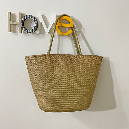 Handmade crochet straw knit woven summer bag for women from the summer collection