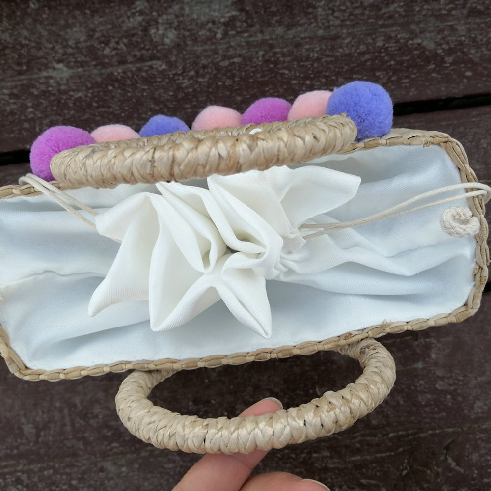 Handmade crochet straw knit woven summer bag for women from the summer collection