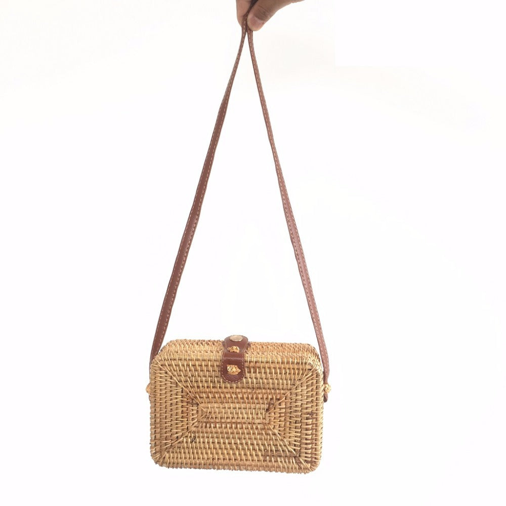 Handmade crochet straw knit woven summer bag for women from the summer collection