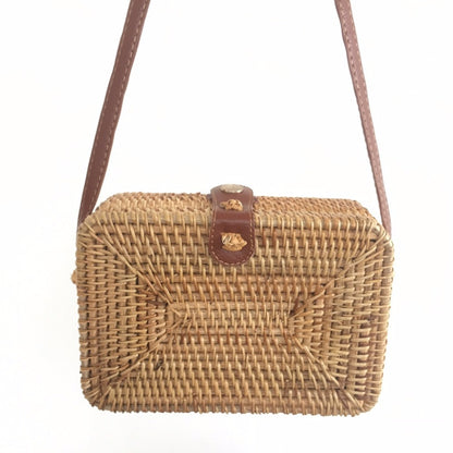 Handmade crochet straw knit woven summer bag for women from the summer collection