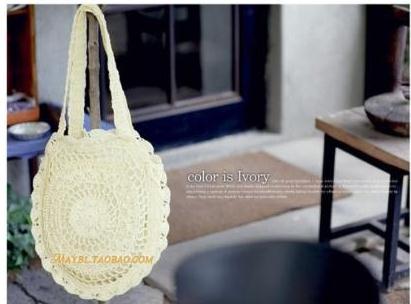 Handmade crochet straw knit woven summer bag for women from the summer collection