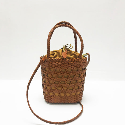 Handmade crochet straw knit woven summer bag for women from the summer collection