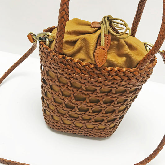 Handmade crochet straw knit woven summer bag for women from the summer collection