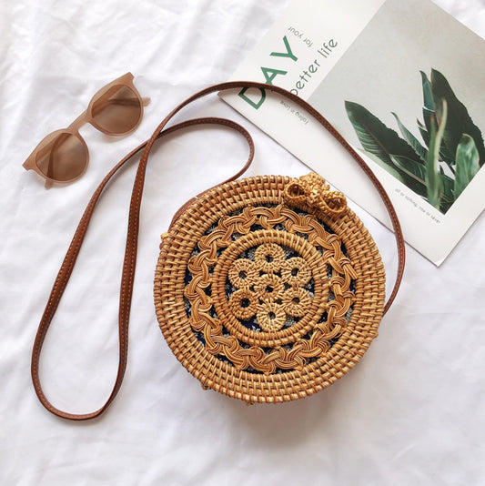 Handmade crochet straw knit woven summer bag for women from the summer collection