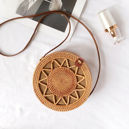 Handmade crochet straw knit woven summer bag for women from the summer collection