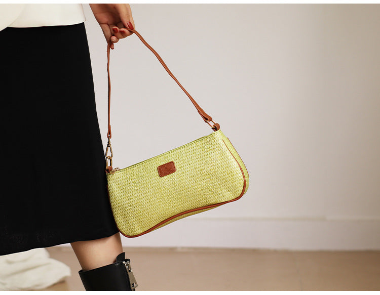 Handmade crochet straw knit woven summer bag for women from the summer collection