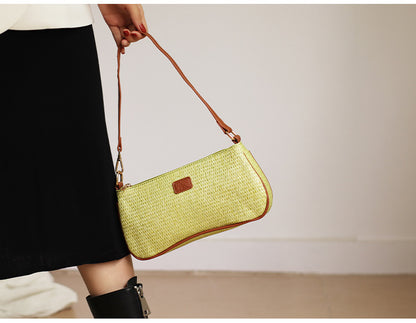 Handmade crochet straw knit woven summer bag for women from the summer collection