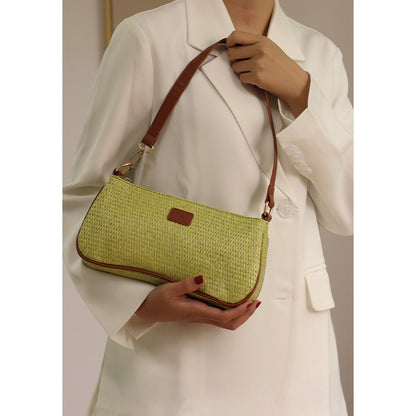 Handmade crochet straw knit woven summer bag for women from the summer collection