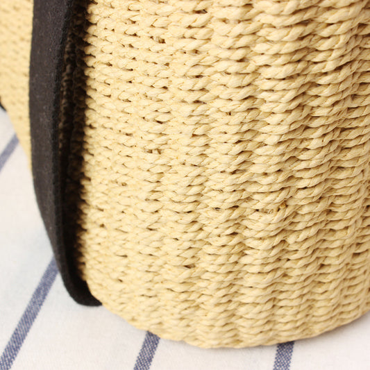 Handmade crochet straw knit woven summer bag for women from the summer collection