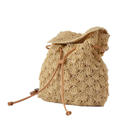 Handmade crochet straw knit woven summer bag for women from the summer collection