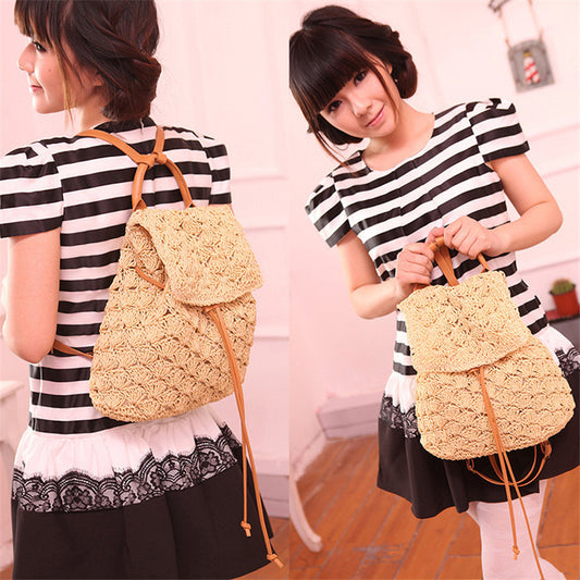 Handmade crochet straw knit woven summer bag for women from the summer collection