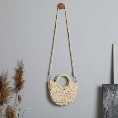 Handmade crochet straw knit woven summer bag for women from the summer collection