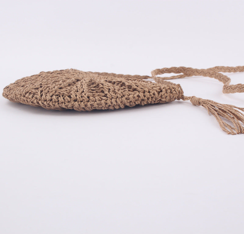 Handmade crochet straw knit woven summer bag for women from the summer collection