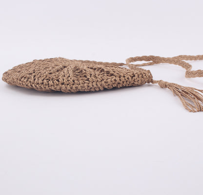 Handmade crochet straw knit woven summer bag for women from the summer collection