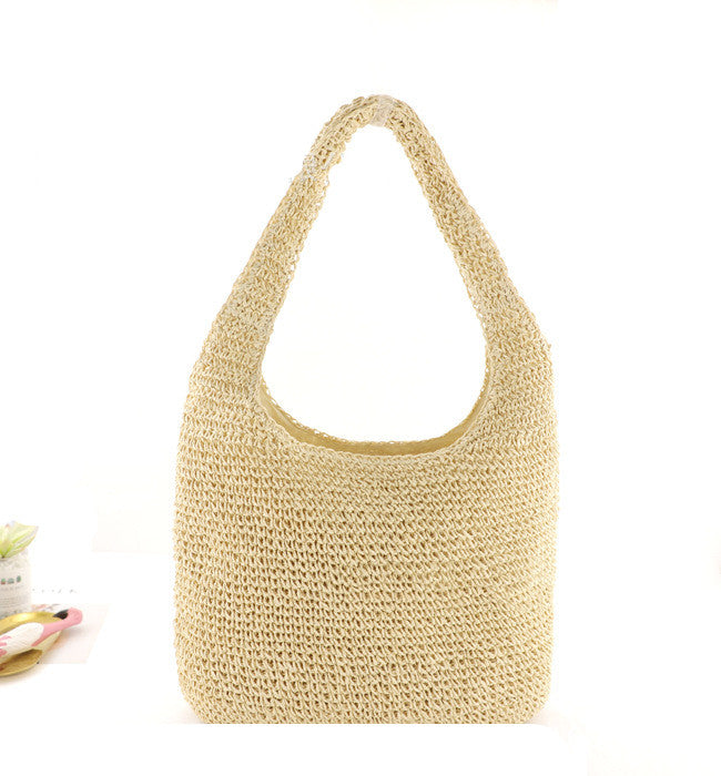 Handmade crochet straw knit woven summer bag for women from the summer collection