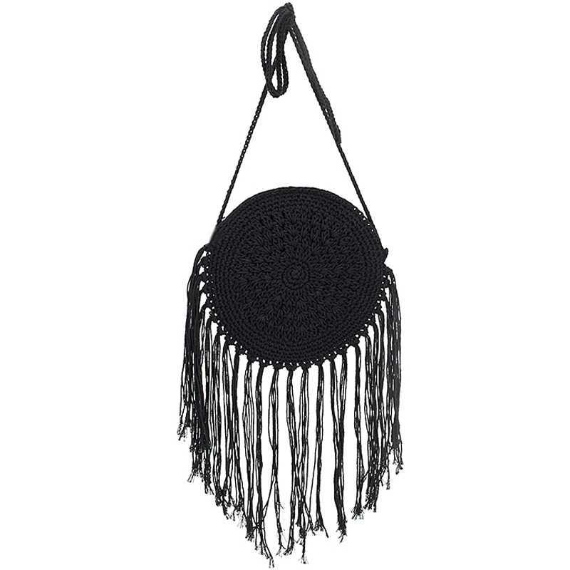 Handmade crochet straw knit woven summer bag for women from the summer collection