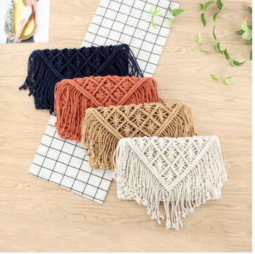 Handmade crochet straw knit woven summer bag for women from the summer collection