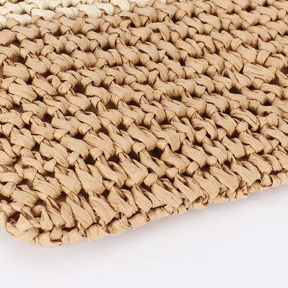 Handmade crochet straw knit woven summer bag for women from the summer collection
