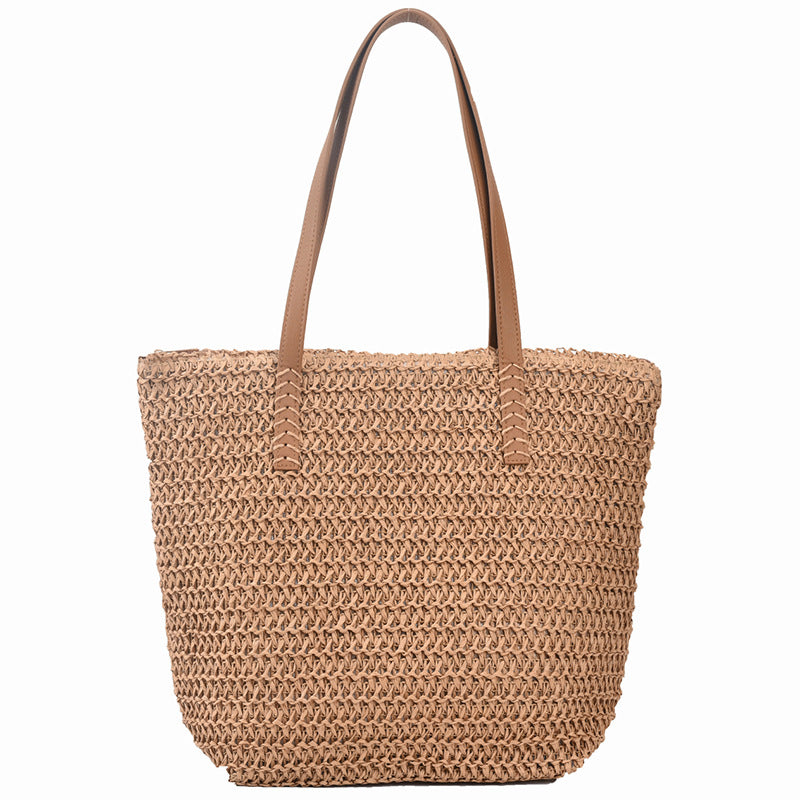 Handmade crochet straw knit woven summer bag for women from the summer collection