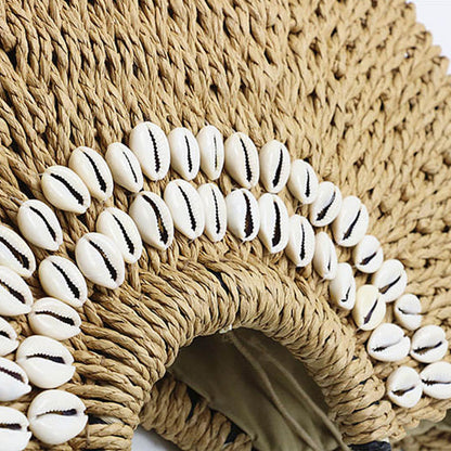 Handmade crochet straw knit woven summer bag for women from the summer collection