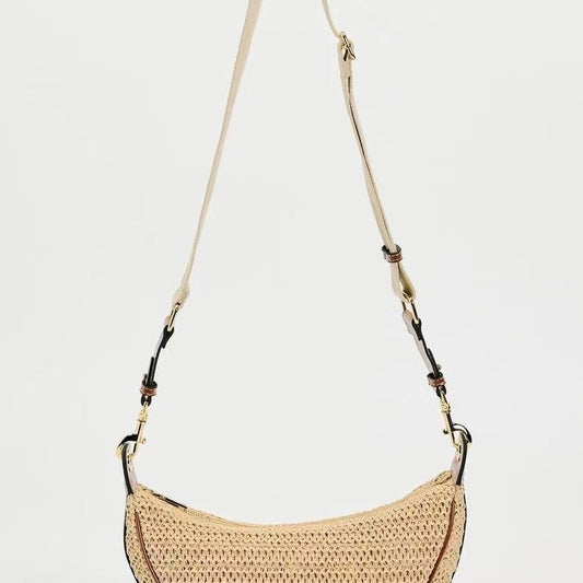 Handmade crochet straw knit woven summer bag for women from the summer collection