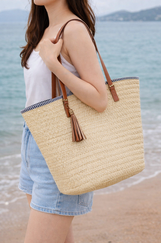 Yarns ’n Stitch Handwoven Classic Market Tote Bag