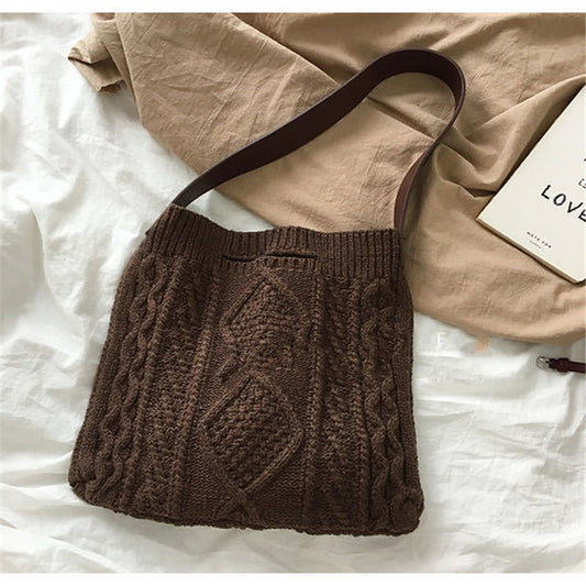 Handmade crochet straw knit woven summer bag for women from the summer collection