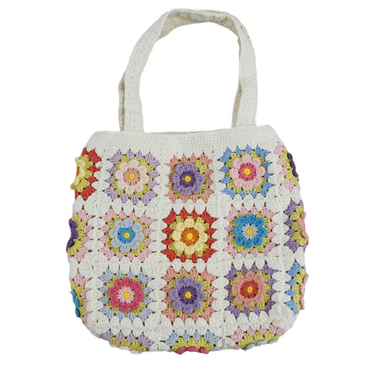 Handmade crochet straw knit woven summer bag for women from the summer collection